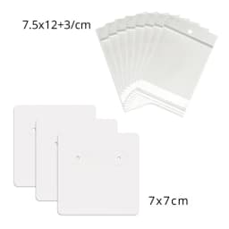 50 Pcs 7x7cm Earrings Jewelry Display Paper Card With Or Without Bags Wholesale Packaging Business Supplier Customize Service
