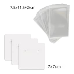 50 Pcs 7x7cm Earrings Jewelry Display Paper Card With Or Without Bags Wholesale Packaging Business Supplier Customize Service