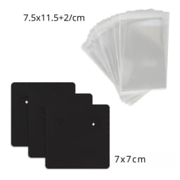50 Pcs 7x7cm Earrings Jewelry Display Paper Card With Or Without Bags Wholesale Packaging Business Supplier Customize Service