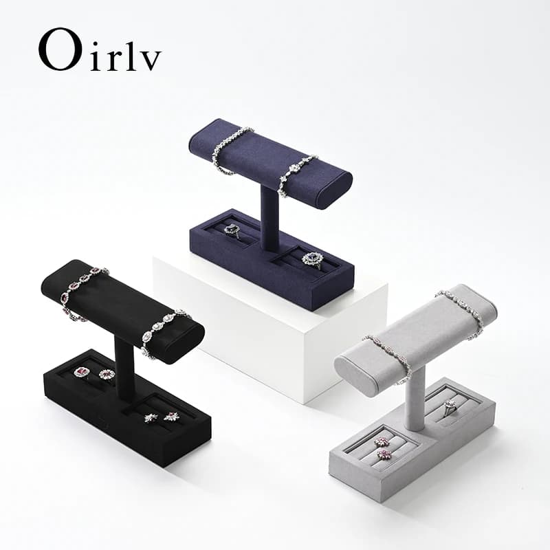 Oirlv T-bar Watch Holder Watch Jewelry Display Stand Rings Bracelets Storage Holder Jewelry Display Rack Watch Showcase Props