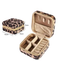 Plush Velvet Jewelry Box Necklace Ring Earrings Organizer Holder Travel Portable Zipper Square Jewelry Storage Case For Women