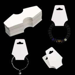 50Pcs Black White Necklace Bracelets Jewellery Packing Card Display Holder Cardboard Hanging Tag For Jewelry Display card