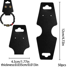 50Pcs Black White Necklace Bracelets Jewellery Packing Card Display Holder Cardboard Hanging Tag For Jewelry Display card
