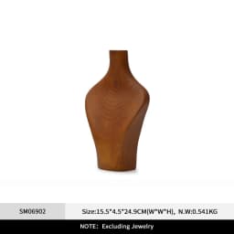Oirlv Wooden Display Stand Set Beige Velvet Jewelry Ideal for Jeweler & Home Organizer for Necklaces Rings, Earrings, Bracelets