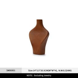 Oirlv Wooden Display Stand Set Beige Velvet Jewelry Ideal for Jeweler & Home Organizer for Necklaces Rings, Earrings, Bracelets