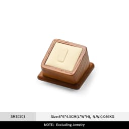Oirlv Wooden Display Stand Set Beige Velvet Jewelry Ideal for Jeweler & Home Organizer for Necklaces Rings, Earrings, Bracelets