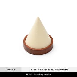 Oirlv Wooden Display Stand Set Beige Velvet Jewelry Ideal for Jeweler & Home Organizer for Necklaces Rings, Earrings, Bracelets