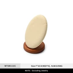 Oirlv Wooden Display Stand Set Beige Velvet Jewelry Ideal for Jeweler & Home Organizer for Necklaces Rings, Earrings, Bracelets