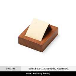 Oirlv Wooden Display Stand Set Beige Velvet Jewelry Ideal for Jeweler & Home Organizer for Necklaces Rings, Earrings, Bracelets