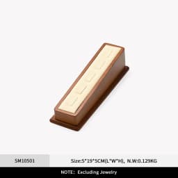 Oirlv Wooden Display Stand Set Beige Velvet Jewelry Ideal for Jeweler & Home Organizer for Necklaces Rings, Earrings, Bracelets
