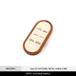 Oirlv Wooden Display Stand Set Beige Velvet Jewelry Ideal for Jeweler & Home Organizer for Necklaces Rings, Earrings, Bracelets