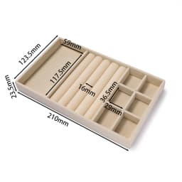 1pc Velvet Jewelry Tray Display Case Holder Portable Ring Earrings Necklace Box for Jewelry Craft Display Storage
