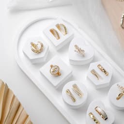 Gypsum white ring display stand, jewelry ring holder, earring storage organizer, creative jewellery,photography props