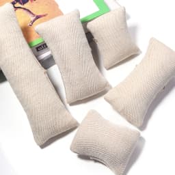 1Pc Beige Linen Fabric Jewelry Pillow For Watch Bangle Bracelet Display Holder Gift Jewelry Cushion DIY Accessories Wholesale