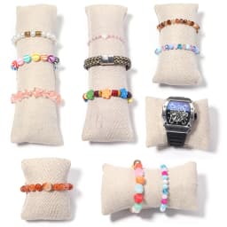 1Pc Beige Linen Fabric Jewelry Pillow For Watch Bangle Bracelet Display Holder Gift Jewelry Cushion DIY Accessories Wholesale