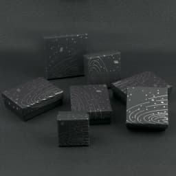 Black Starry Sky Square Cardboard Kraft Jewelry Set Boxes Ring Earrings Necklace Gift Boxes for Jewellery Packaging 1Pcs