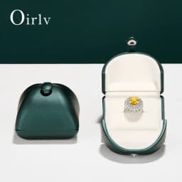Luxury Dark Green Ring Box Premium Leatherette Jewelry Storage Case with Soft Velvet Lining Elegant Gift Packaging for Jewelry