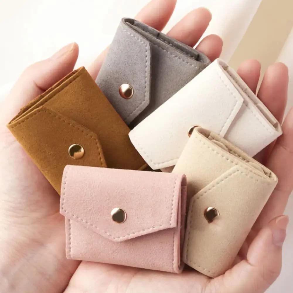 Solid Color Velvet Jewelry Display Bag Portable Container Necklace Ring Bag Jewelry Display Jewelry Case Earring Organizer