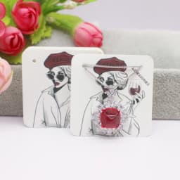 50 Pieces/Lot Necklace Card 5x7cm/5x5cm/Abstract Painting Paper Card Jewelry Packaging Card