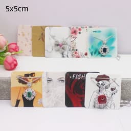 50 Pieces/Lot Necklace Card 5x7cm/5x5cm/Abstract Painting Paper Card Jewelry Packaging Card