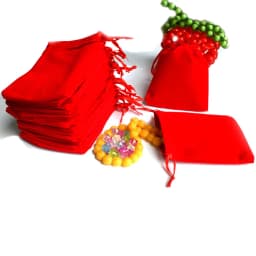 7x9/10x12cm 5pcs/lot Velvet Drawstring Bags Jewelry Packaging Pouches For Candy Earrings Beads Christmas Wedding Party Gift Bag