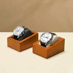 WoodTen Wooden Watch Box Storage 1/2-Slot Wrist Watch Organizer Box Display Organizer with Pillow Bag for Watch Display Stand