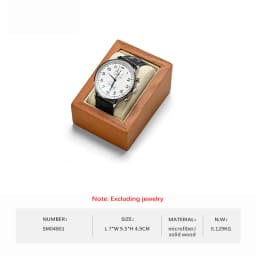 WoodTen Wooden Watch Box Storage 1/2-Slot Wrist Watch Organizer Box Display Organizer with Pillow Bag for Watch Display Stand