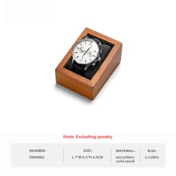 WoodTen Wooden Watch Box Storage 1/2-Slot Wrist Watch Organizer Box Display Organizer with Pillow Bag for Watch Display Stand