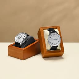 WoodTen Wooden Watch Box Storage 1/2-Slot Wrist Watch Organizer Box Display Organizer with Pillow Bag for Watch Display Stand