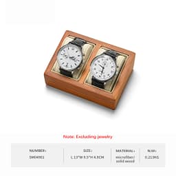 WoodTen Wooden Watch Box Storage 1/2-Slot Wrist Watch Organizer Box Display Organizer with Pillow Bag for Watch Display Stand