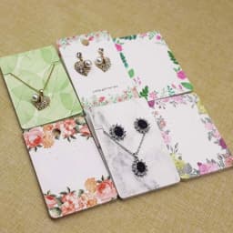 50pc Jewelry Set Package Card + 50 Oppbag 6*9cm Flower/ Marbling Necklace Earring Set Pendant Package Card