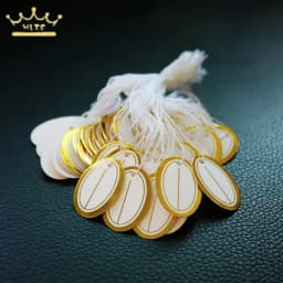 Jewelry Labels Business Cards 100Pcs/lot Price Tags Diy Tie String Jewelry Display Label Gold and Silver Small Tag