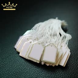Jewelry Labels Business Cards 100Pcs/lot Price Tags Diy Tie String Jewelry Display Label Gold and Silver Small Tag