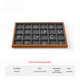 Oirlv Gray Wooden Jewelry Tray Jewelry Display Viewing Plate Ring Pendant Bracelet Storage Plate Display Tray Jewelry Organizer