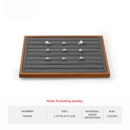Oirlv Gray Wooden Jewelry Tray Jewelry Display Viewing Plate Ring Pendant Bracelet Storage Plate Display Tray Jewelry Organizer
