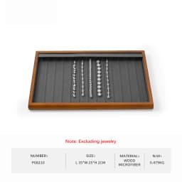 Oirlv Gray Wooden Jewelry Tray Jewelry Display Viewing Plate Ring Pendant Bracelet Storage Plate Display Tray Jewelry Organizer