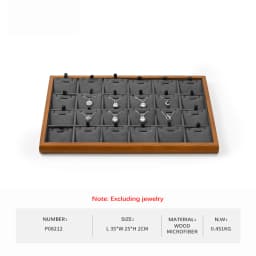 Oirlv Gray Wooden Jewelry Tray Jewelry Display Viewing Plate Ring Pendant Bracelet Storage Plate Display Tray Jewelry Organizer