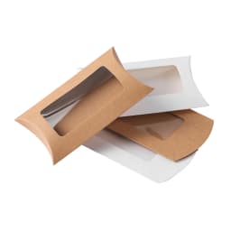 20Pcs/Lot Pillow Shape blank Kraft Paper With Window Gifts Box Jewelry Packaging Boxes for Birthday Wedding Party Supplies