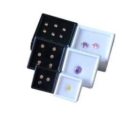 15Pcs Jewelry Storage Box Diamond Gemstone Organizers Glass Cover Ring Pendant Coin Case 3cm/4cm/5cm Sizes Box for Organization
