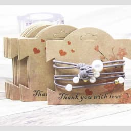 50Pcs Kraft Paper For YOU Hairpin Card 9*10cm Flower Design Jewelry Display Cards DIY THANK YOU Hairclip Ornaments Package