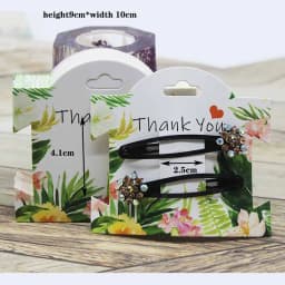 50Pcs Kraft Paper For YOU Hairpin Card 9*10cm Flower Design Jewelry Display Cards DIY THANK YOU Hairclip Ornaments Package