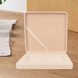Velvet Box Pearl Necklace Box Jewelry Packaging Storage Case Boxes Holder Earrings Display 7.5x7.5x1.6 Inches Wedding Premium