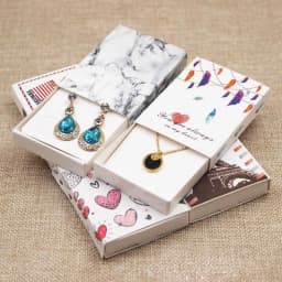 New Dreamcatcher/Marble Pattern Gift Box Vintage Kraft/White Uk & USA/France Country Stamp Wedding/Candy Box 12 Boxes + 12 Cards