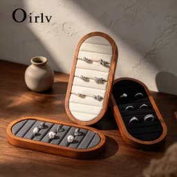 Oirlv Solid Wood Ring Storage Tray Ring Organize Home Storage Tray Jewelry Display Tray Counter Ring Rack Display Accessory Gift