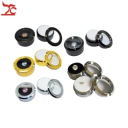 60Pcs/Lot Metal Jewelry Display Stone Box Visible Round Stainless Steel Gem Diamond Storage Box With Black and White Insert