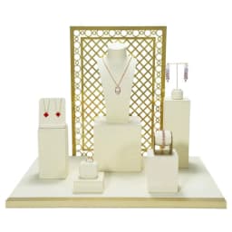 Jewelry Rack Display All Beige Microfiber Window Necklace Ring Jewelry Display Props High-End Display Props Free Combination