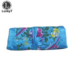 Embroidered Jewelry Storage Bag Chinese Wind Silk Jewelry Organizer Travel Pouch Ring Necklace Zipper Embroidery Bird Roll Bag