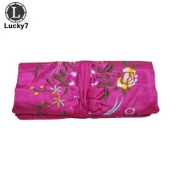 Embroidered Jewelry Storage Bag Chinese Wind Silk Jewelry Organizer Travel Pouch Ring Necklace Zipper Embroidery Bird Roll Bag