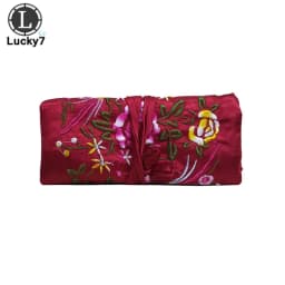 Embroidered Jewelry Storage Bag Chinese Wind Silk Jewelry Organizer Travel Pouch Ring Necklace Zipper Embroidery Bird Roll Bag