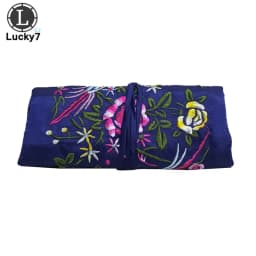 Embroidered Jewelry Storage Bag Chinese Wind Silk Jewelry Organizer Travel Pouch Ring Necklace Zipper Embroidery Bird Roll Bag
